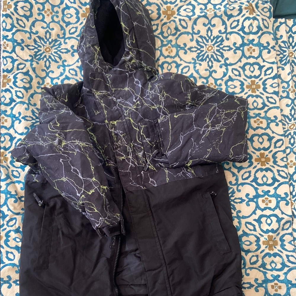 SOLD The Children's Place Green and Black Puffer Jacket with Hood